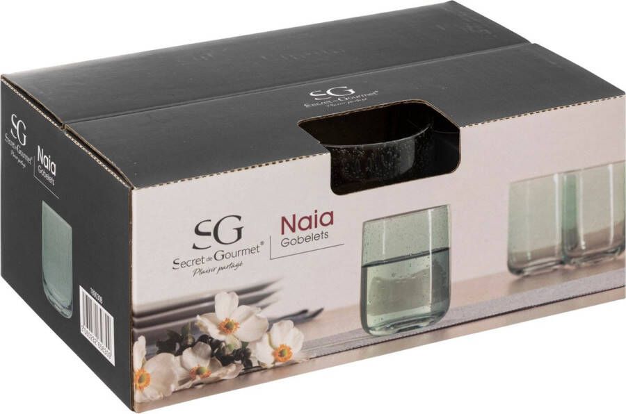 Secret de Gourmet Bad Waterglazen groen set van 6 Glas 30 CL