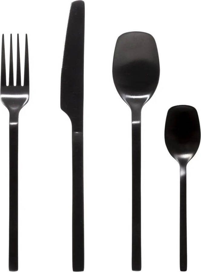 Secret de Gourmet Bestekset Modern Wood 48-delig RVS zwart