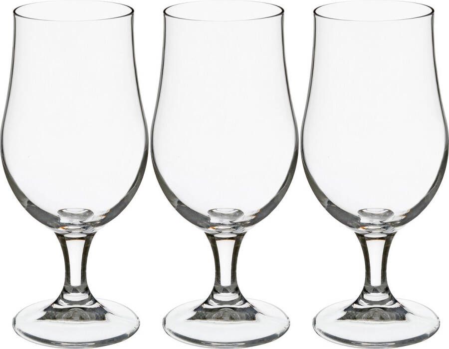 Secret de Gourmet Bierglazen 12x stuks transparant 370 ml 9 x 18 cm