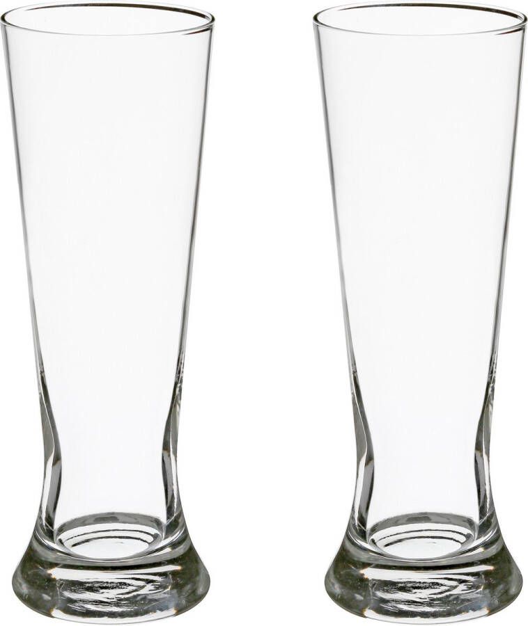 Secret de Gourmet Set van 8x stuks bierglazen transparant 370 ml 7 x 21 cm Bierglazen