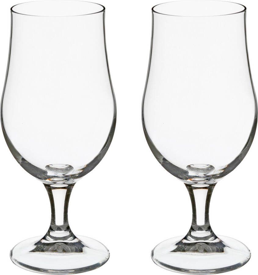 Secret de Gourmet Set van 8x stuks bierglazen transparant 370 ml 9 x 18 cm Bierglazen
