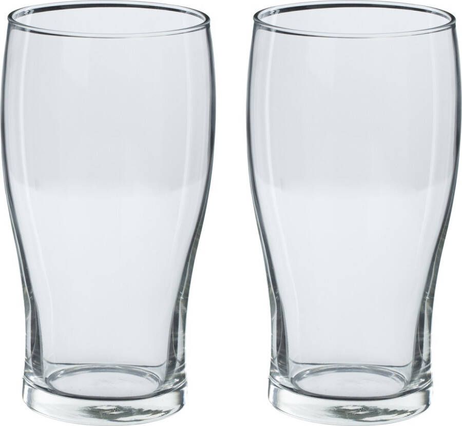 Secret de Gourmet Set van 8x stuks grote bierglazen pint transparant 570 ml 9 x 16 cm Bierglazen