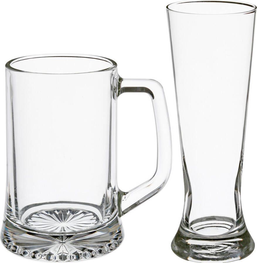 Secret de Gourmet Bierglazen set bierpullen pilsglazen fluitje 8x stuks glas