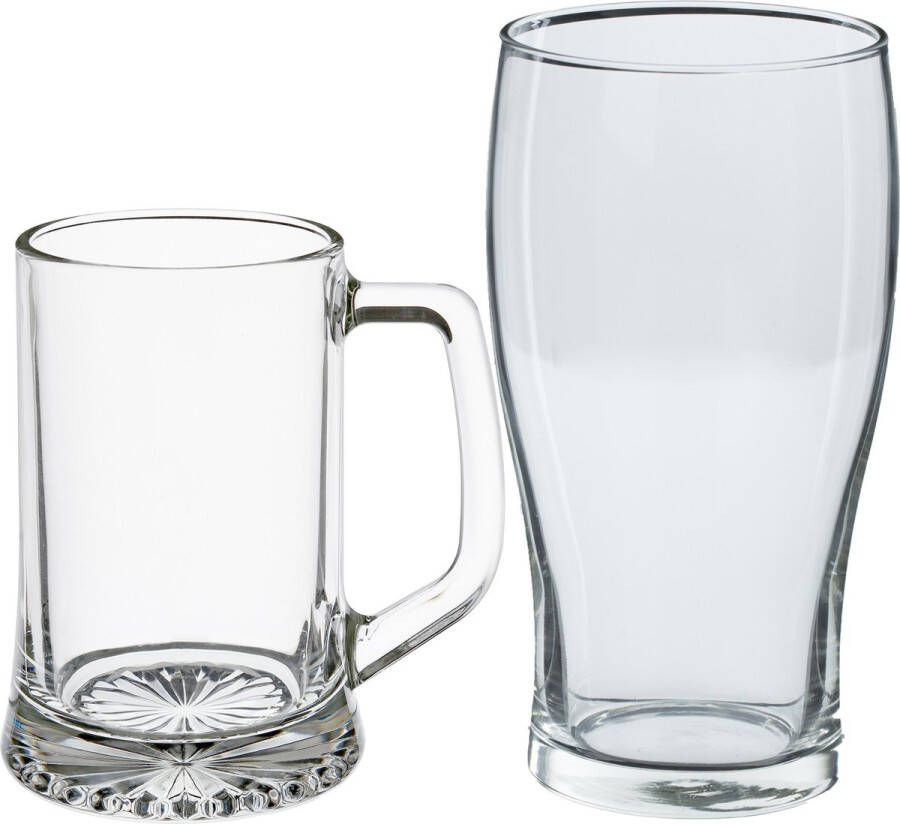 Secret de Gourmet Bierglazen set bierpullen pint glazen 8x stuks glas