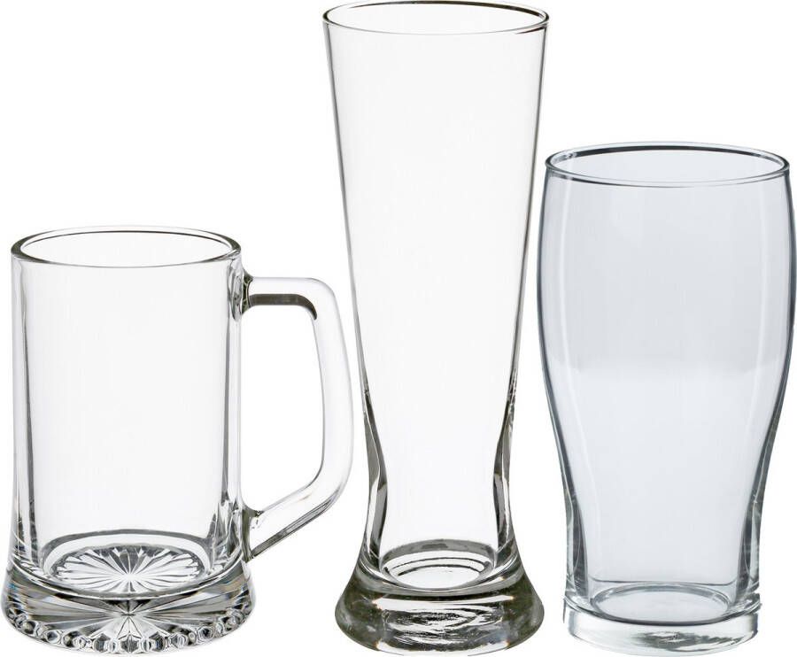 Secret de Gourmet Bierglazen set pilsglazen bierpullen pint glazen 12x stuks glas Bierglazen