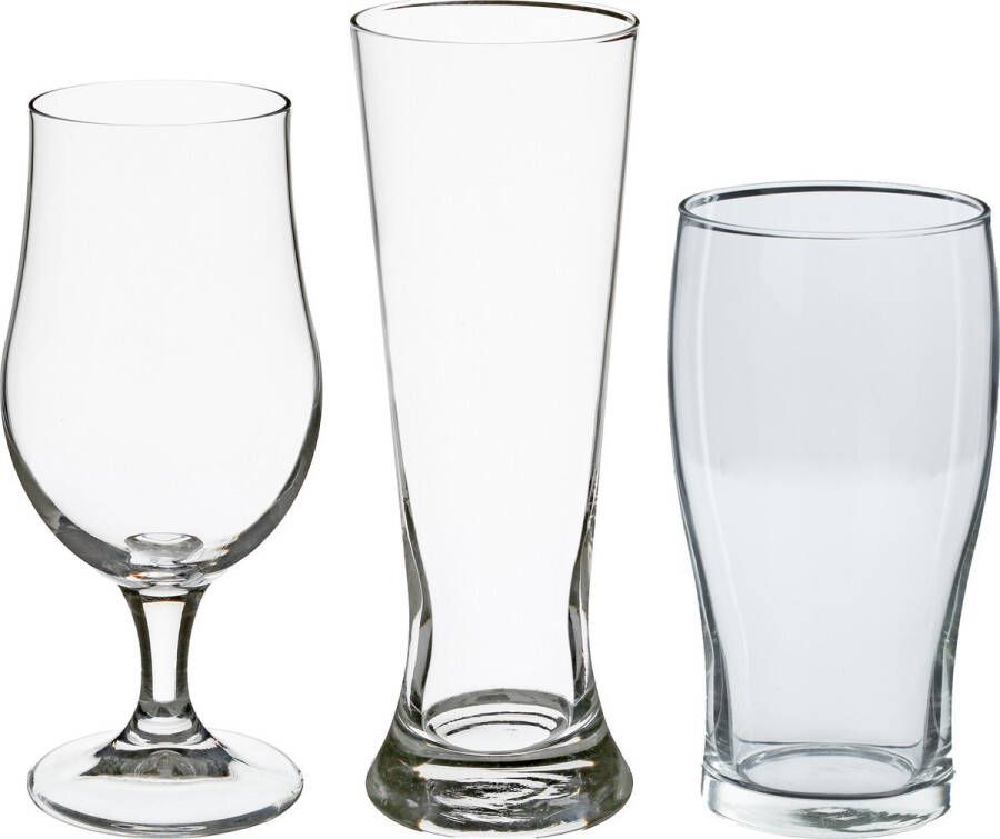 Secret de Gourmet Bierglazen set pilsglazen pint glazen bierglazen op voet 12x stuks glas Bierglazen
