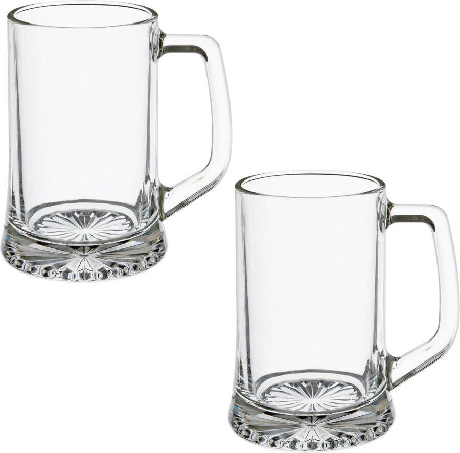 Secret de Gourmet Set van 8x stuks bierglazen bierpullen transparant 320 ml 9 x 12 cm Bierglazen