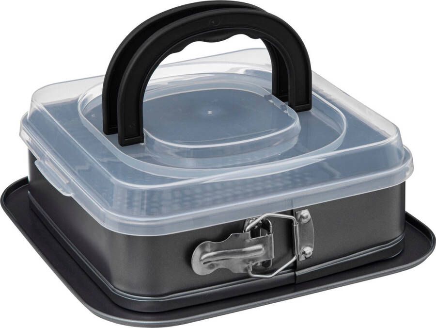 Secret de Gourmet Cakevorm met deksel 28x28x9cm Binnenmaat 24x24cm Grijs