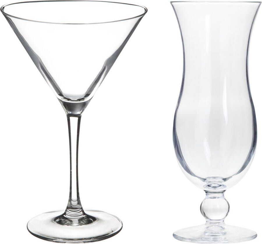 Secret de Gourmet Cocktailglazen set blue hawaii martini glazen 8x stuks Drinkglazen