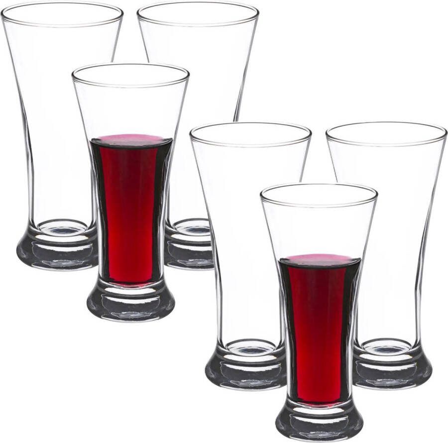 Secret de Gourmet drinkglazen likeur glazen transparant glas 12x stuks 180 ml waterglazen