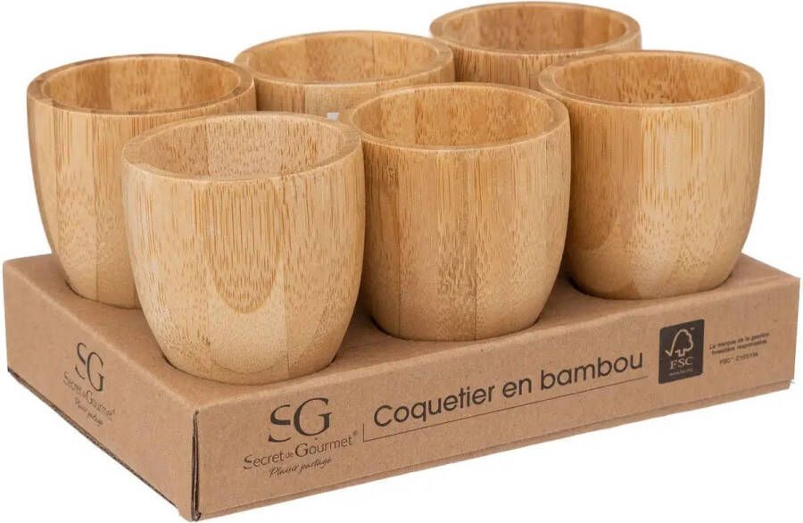 Secret de Gourmet Eierdopjes bamboe Set van 6 H7 5 CM