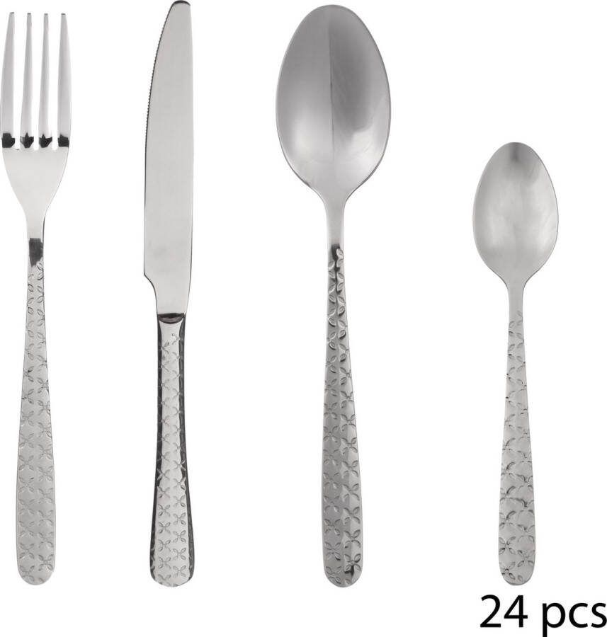Secret de Gourmet Secret de Gourtmet Flora Bestekset roestvrij staal 24 delig Bestek