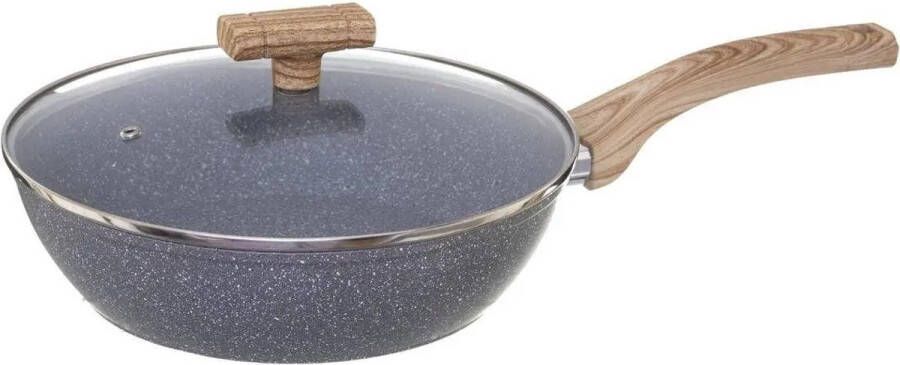 Secret de Gourmet Hapjespan met deksel Alle kookplaten warmtebronnen geschikt grijs Dia 29 cm