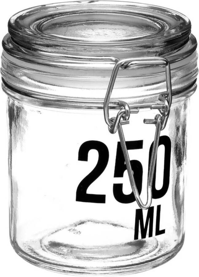 Secret de Gourmet Inmaakpot voorraadpot 0 25L glas met beugelsluiting 250 ml Voorraadpotten met luchtdichte sluiting