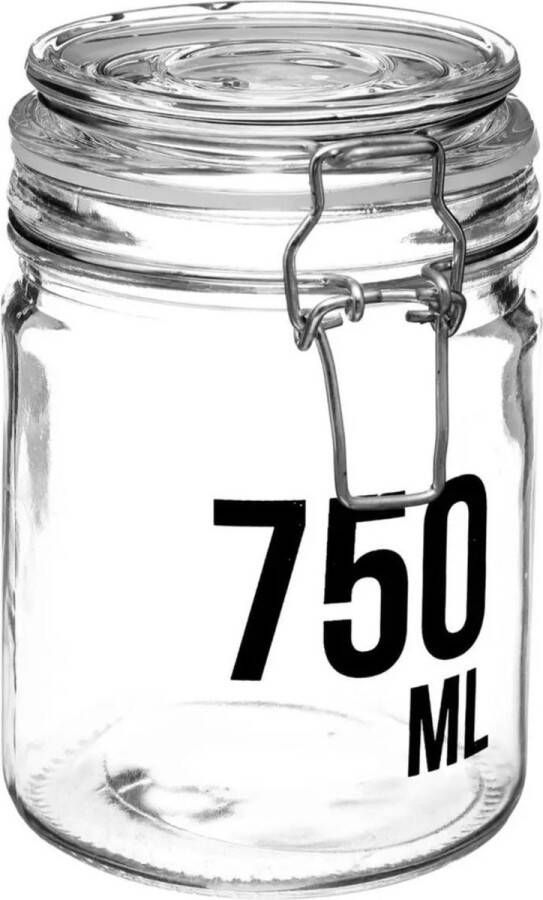 Secret de Gourmet Inmaakpot voorraadpot 0 75L glas met beugelsluiting 750 ml Voorraadpotten met luchtdichte sluiting
