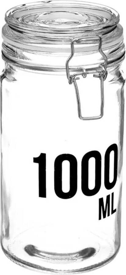 Secret de Gourmet Inmaakpot voorraadpot 1L glas met beugelsluiting 1000 ml Voorraadpotten met luchtdichte sluiting