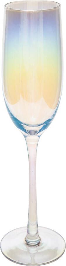 Secret de Gourmet Iriserende champagne glazen set van 6 21 cl Fantasie Regenboogkleurig
