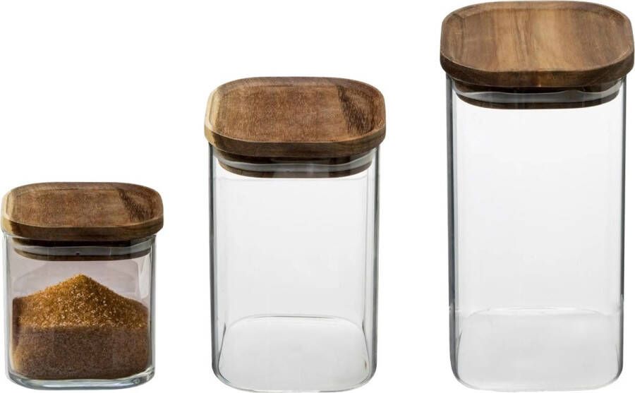 Secret de Gourmet Set van 3x keuken voorraadbussen potten glas 0.6-1.0-1.3 Liter inhoud Voorraadpot