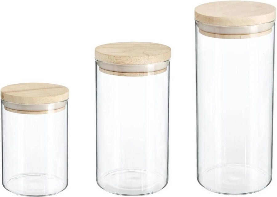 Secret de Gourmet Set van 8x keuken voorraadbussen potten glas 0.6-1.0-1.3 Liter inhoud Voorraadpot