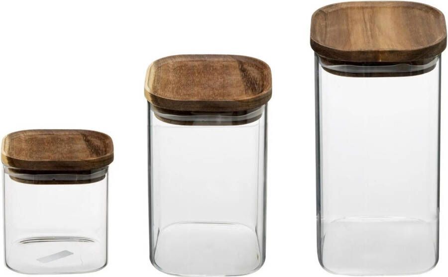 Secret de Gourmet Set van 8x keuken voorraadbussen potten glas 0.6-1.0-1.3 Liter inhoud Voorraadpot