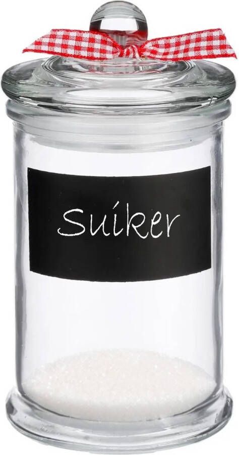 Secret de Gourmet 3x stuks snoeppotten voorraadpotten 0 35L glas met deksel 350 ml Voorraadpotten met luchtdichte sluiting