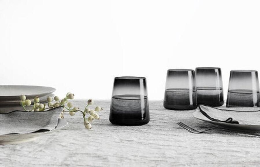 Secret de Gourmet Waterglazen set van 6 Trapeze 38cl Donkergrijs