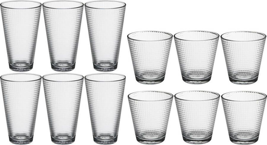 Secret de Gourmet Set 12x stuks Benit-serie drink glazen 250 340 ml