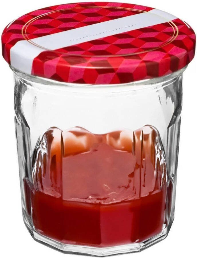 Secret de Gourmet Set van 12 inmaakpotjes voorraadpotjes glas met deksel 280 ml Voorraadpotten met luchtdichte deksel