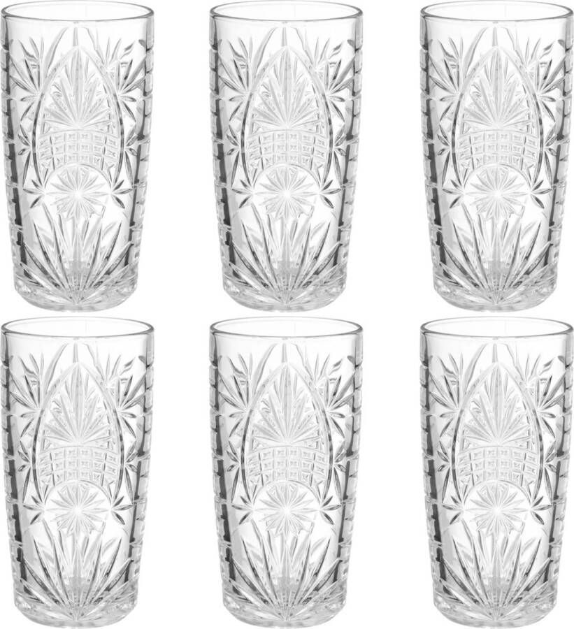 Secret de Gourmet Set van 12x stuks longdrink glazen Ayla 350 ml van glas Drinkglazen Waterglazen
