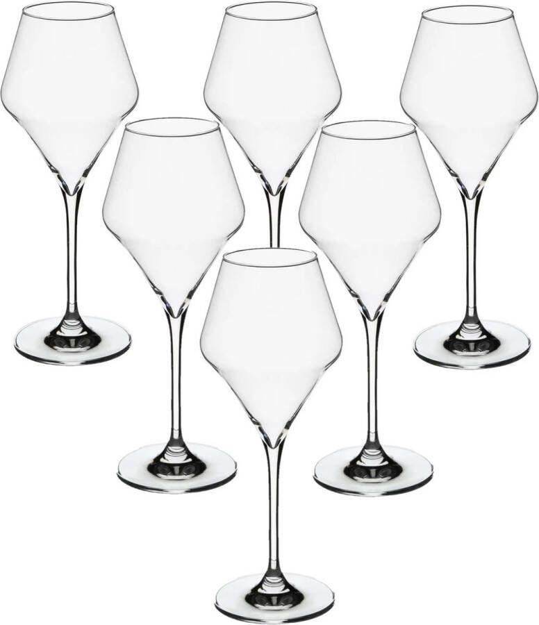 Secret de Gourmet Set van 12x wijnglazen voor rode wijn Clarillo 370 ml van glas Wijn glazen