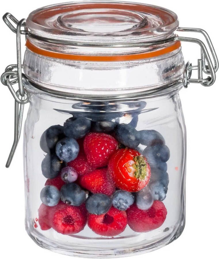 Secret de Gourmet Set van 16x inmaakpotjes voorraadpotjes glas met beugelsluiting 150 ml Voorraadpotten met luchtdichte sluiting