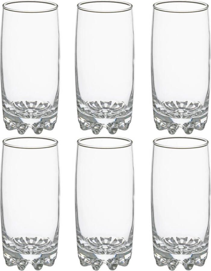 Secret de Gourmet Set van 18x stuks longdrink glazen Tin 380 ml van glas Drinkglazen Waterglazen