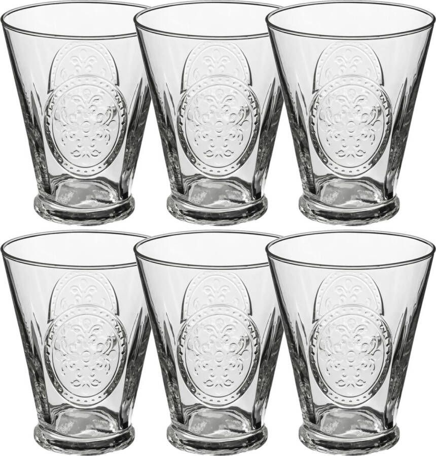Secret de Gourmet Set van 18x stuks tumbler glazen Carmela 340 ml van glas Drinkglazen Waterglazen