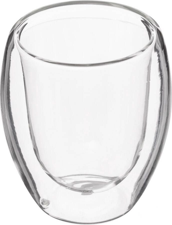 Secret de Gourmet Set van 2 Dubbelglazige transparante glazen mokken 10cl Koffieglazen