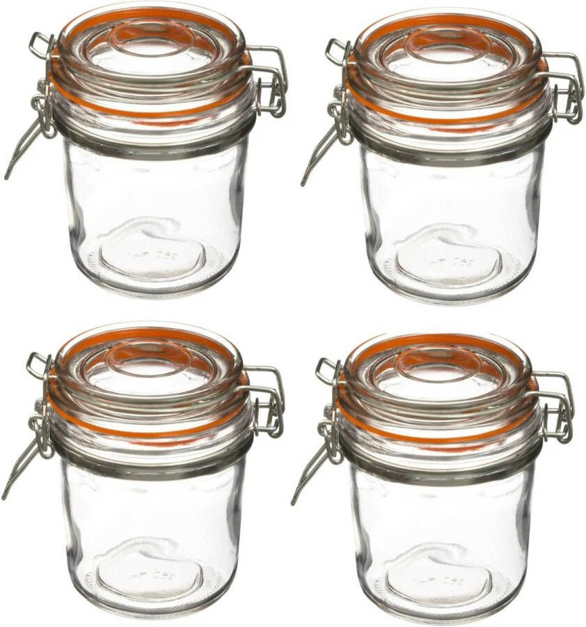 Secret de Gourmet Set van 24x weckpotjes voorraadpotjes glas met beugelsluiting 330 ml