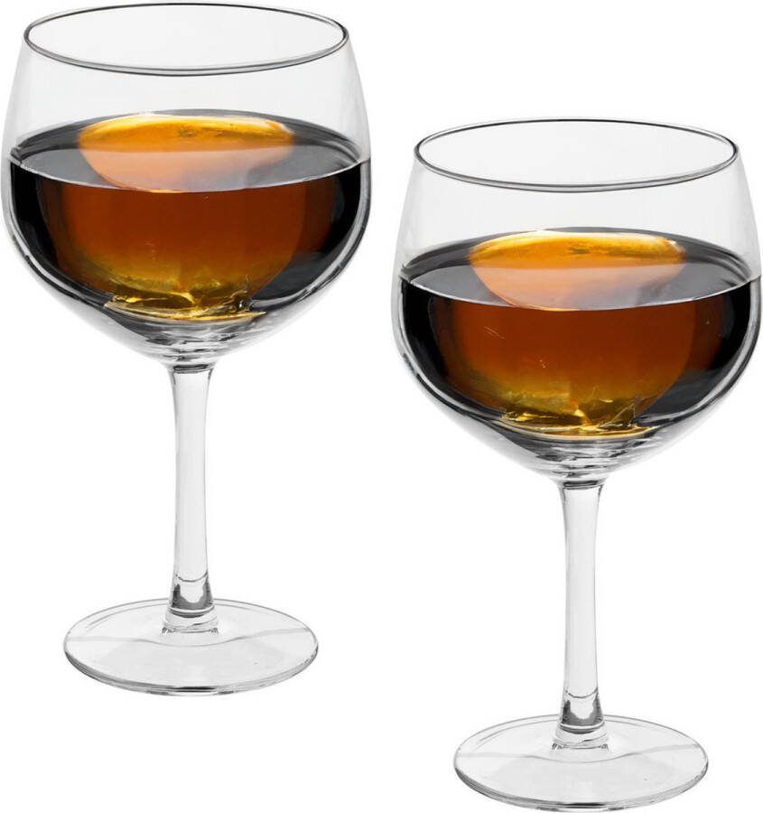 Secret de Gourmet Set van 2x grote wijnglazen voor rode wijn 650 ml Bourg van glas Wijn glazen