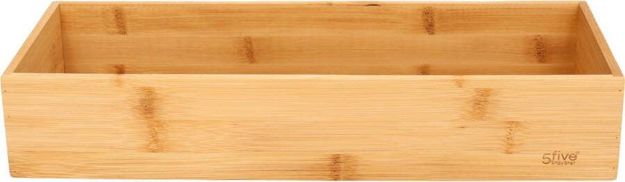 Secret de Gourmet Set van 2x stuks bamboe ladekast keukenspullen kantoor vakjes sorteerbakjes 38 x 15 x 7 cm