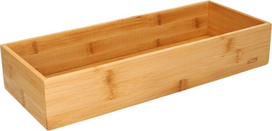 Secret de Gourmet Set van 3x stuks bamboe ladekast keukenspullen kantoor vakjes sorteerbakjes 38 x 15 x 7 cm