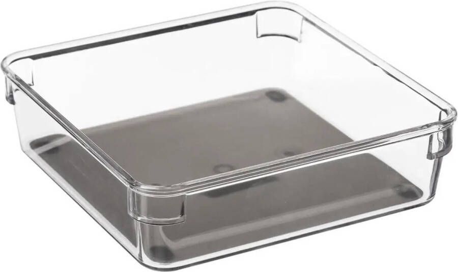 Secret de Gourmet Set van 4x stuks kunststof ladekast keukenspullen kantoor vakjes sorteerbakjes 16 x 16 x 4.5 cm