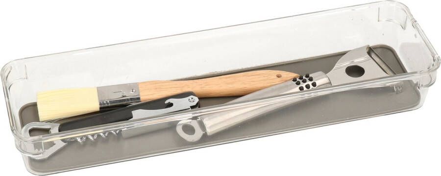 Secret de Gourmet Set van 4x stuks kunststof ladekast keukenspullen kantoor vakjes sorteerbakjes 32.5 x 9 x 4.5 cm