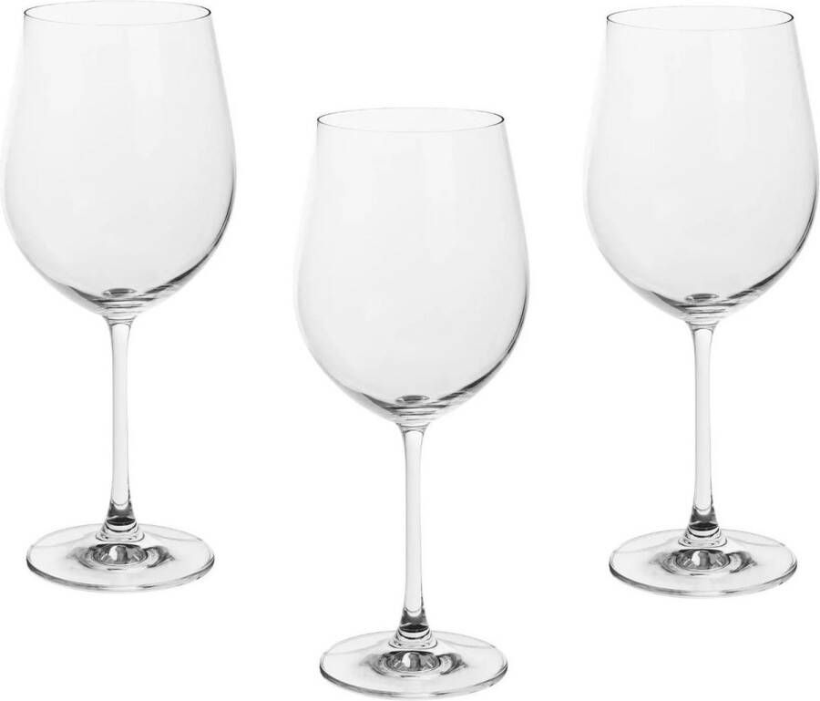 Secret de Gourmet Set van 6x grote wijnglazen voor rode wijn 610 ml van glas Wijn glazen