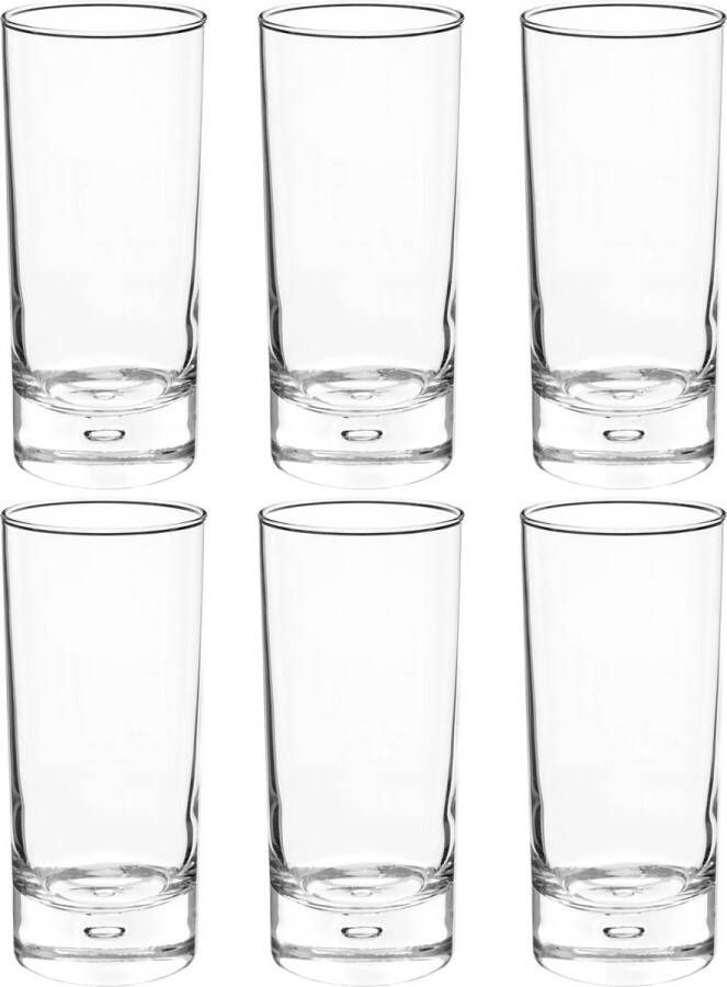 Secret de Gourmet Set van 12x stuks longdrink glazen Georgi 290 ml van glas Drinkglazen Waterglazen Tumbler