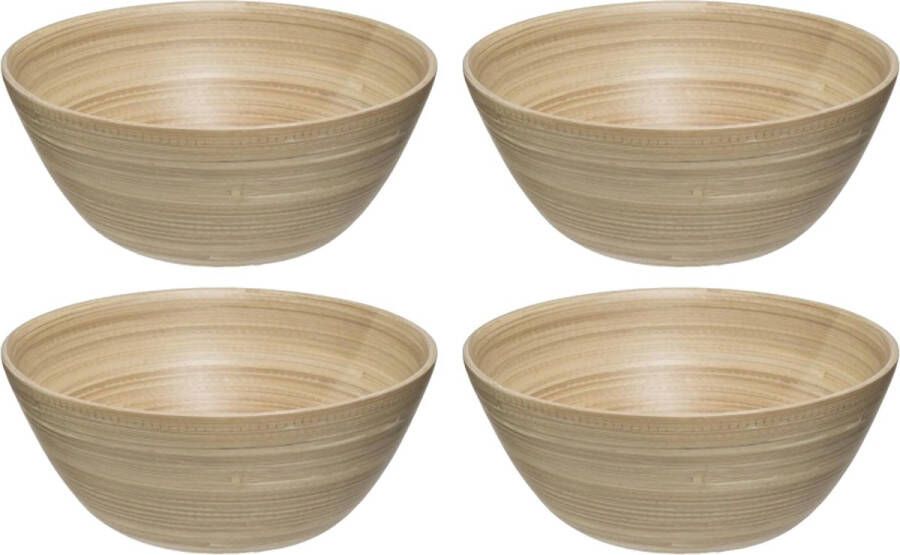 Secret de Gourmet Slakom serveerschaaltjes bamboe D17 cm Set 10x
