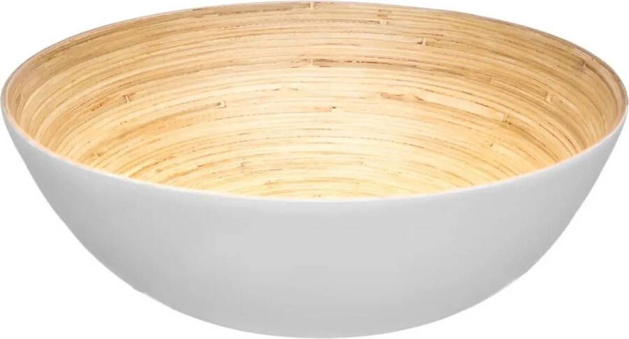 Secret de Gourmet Slakom serveer schaal- Bamboe Wit D30 cm Saladeschalen
