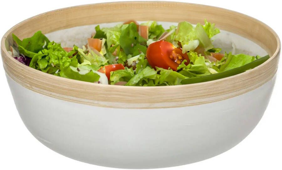 Secret de Gourmet Slakom serveer schaal- Bamboe D30 cm Saladeschalen