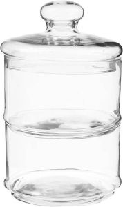 Secret de Gourmet Snoeppot voorraadpot 1 8 Liter Glas 2-laags Met Deksel Voorraadpot