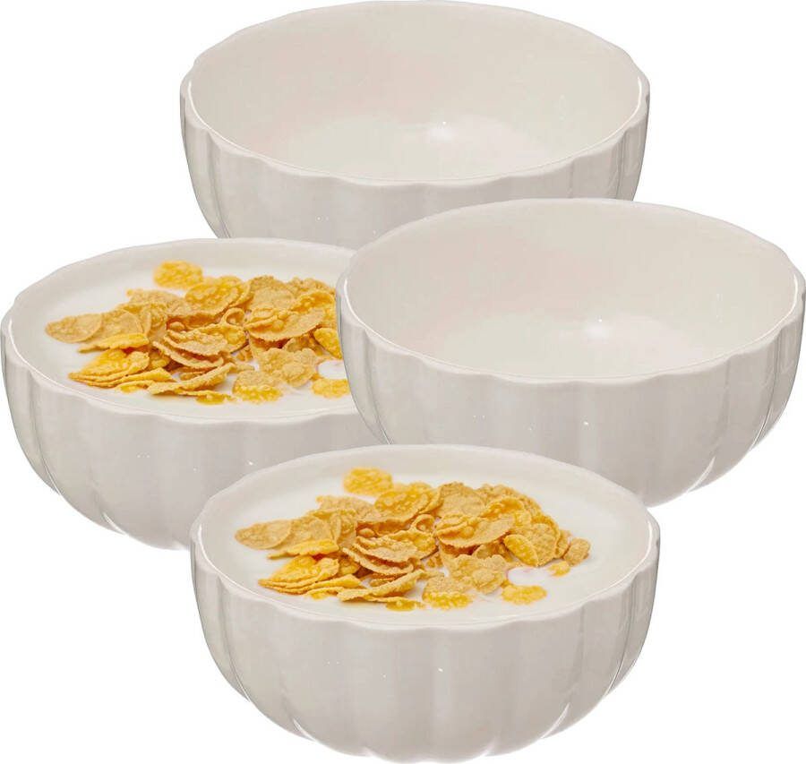 Secret de Gourmet Soepkommen serveer schaaltjes 8x Delphi porselein D15 x H7 cm ivoor wit