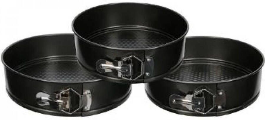 Secret de Gourmet Springvorm Taartvorm Bakvorm Luxe Set Ronde Ø 26 24 22cm -Metalen Bakblik Taartvorm & Cakevorm Bak Vorm Voor Cake & Taarten Met Anti-Aanbak Laag & Losse Bodem Set Van 3 Stuks
