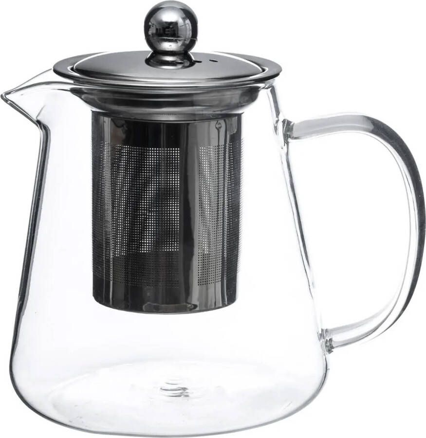 Secret de Gourmet Theepot glas rvs met filter 800 ml Theepotten