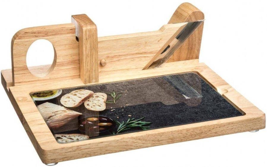 Secret de Gourmet Vlees- en kaassnijder met bakje hout